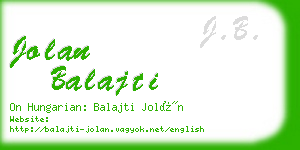 jolan balajti business card